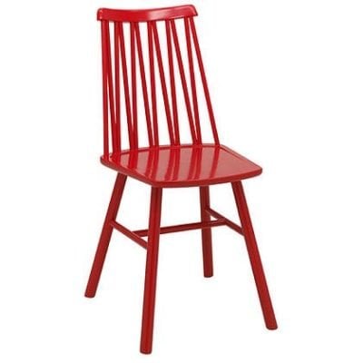 Zigzag chair red stain timber finish