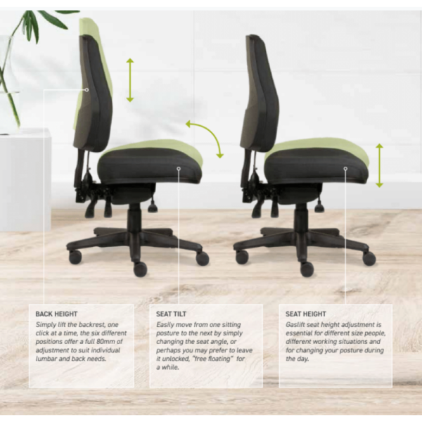 ErgoSelect Spark Posturesoft High Back Chair Seated