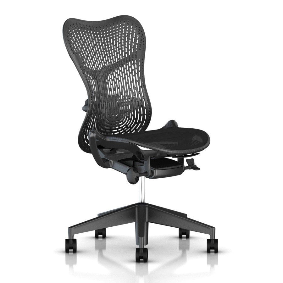 Herman Miller Mirra 2 Tx Office, White Leather Office Chair No Arms