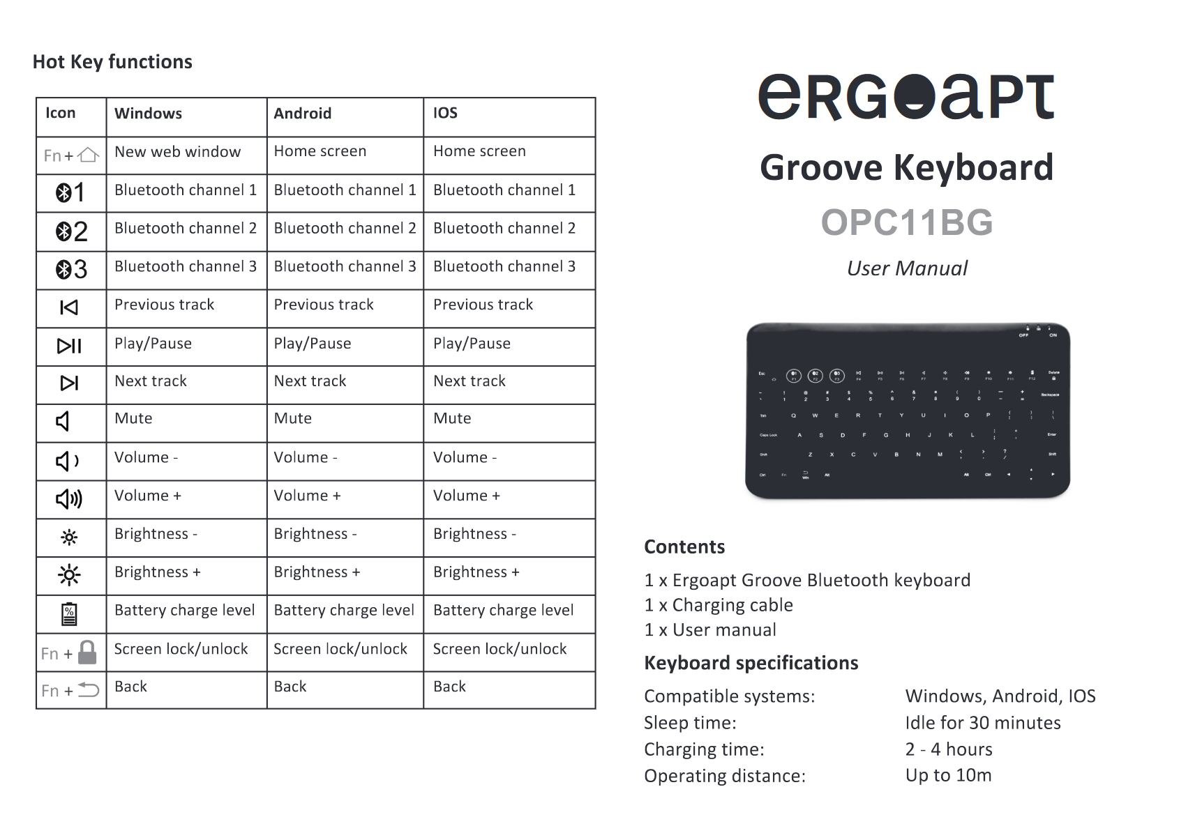 Ergoapt Groove Keyboard Manual
