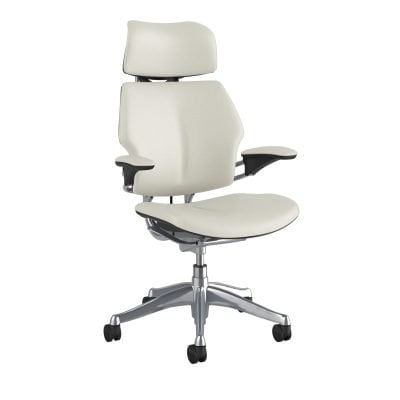 Humanscale Freedom Chair with Headrest White Leather