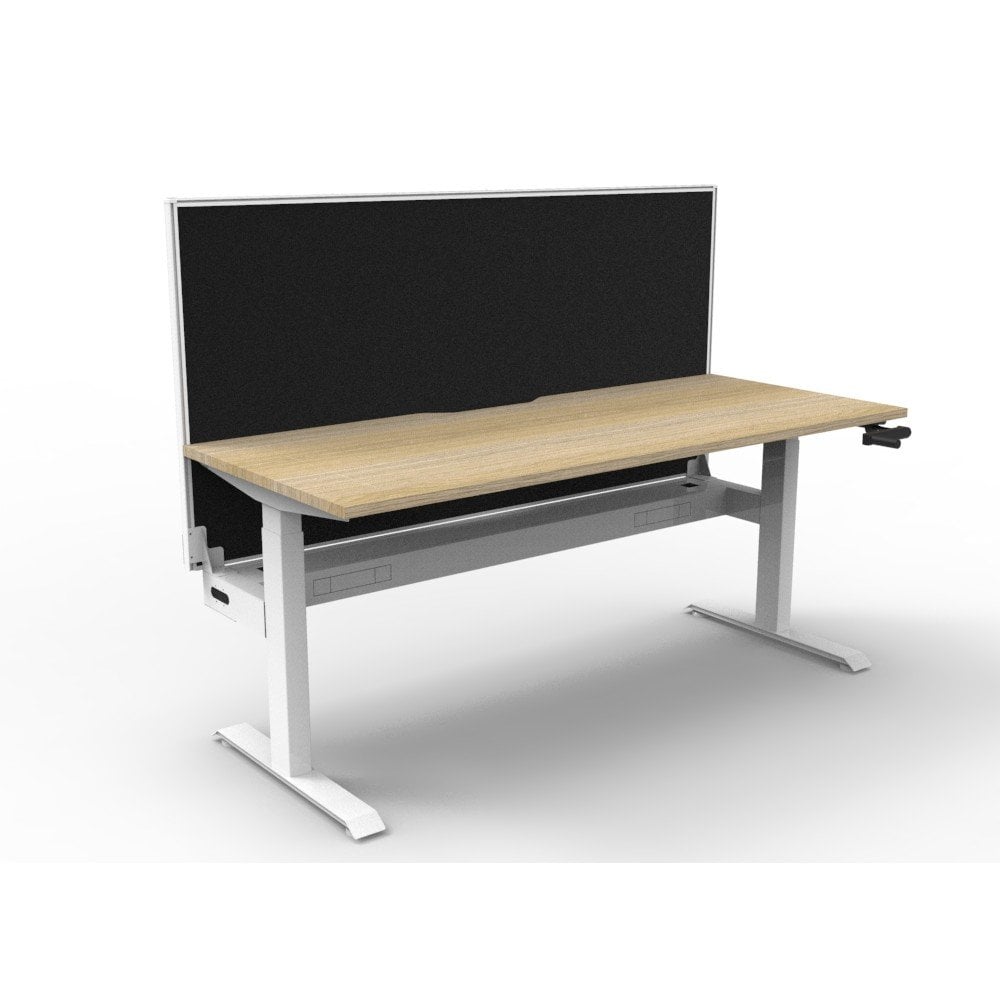 Boost Windup Desk with integrated Cable Tray & Privacy Screen
