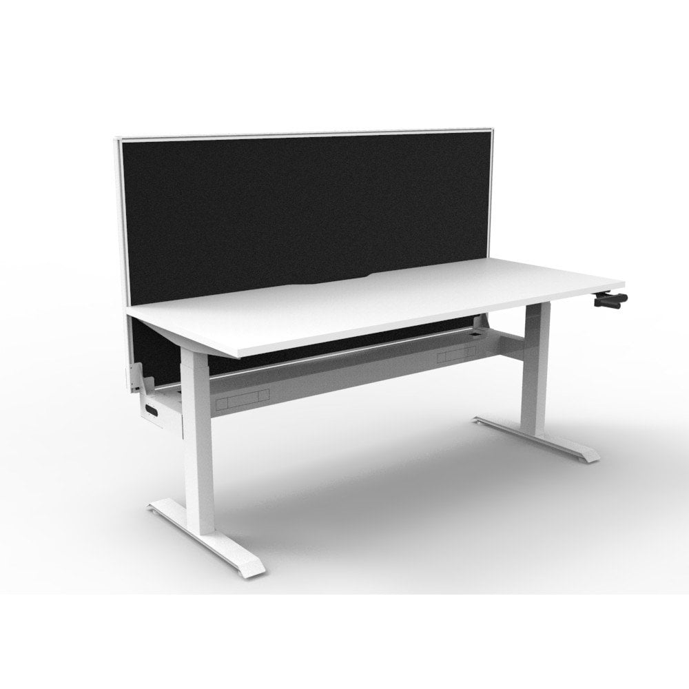Boost Windup Desk with integrated Cable Tray & Privacy Screen